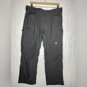Eddie Bauer First Ascent Pants Men 36x30 Cargo Gray Guide Pro Hike Fleece Lined